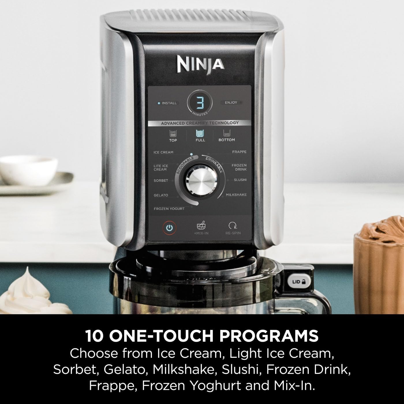 Ninja CREAMi Deluxe NC501UK 10-in-1 Ice Cream Maker