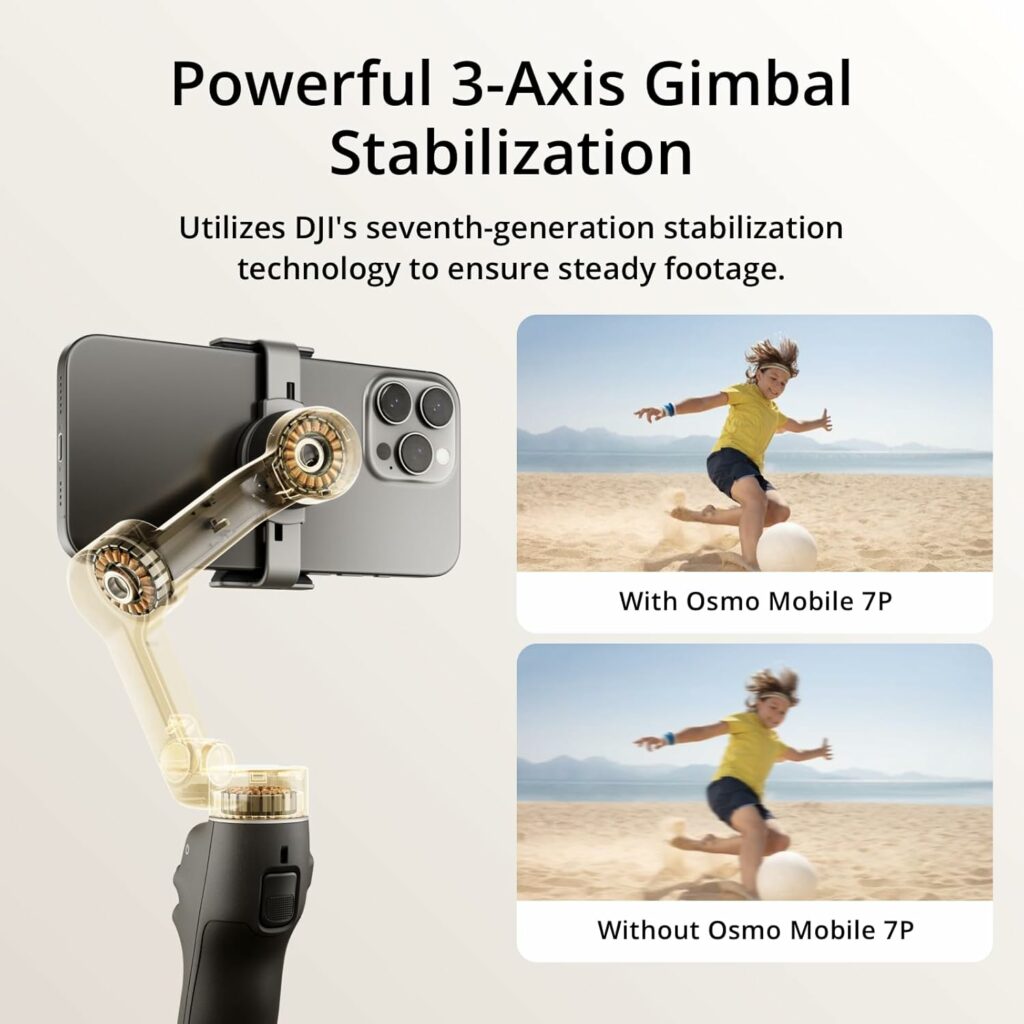 DJI Osmo Mobile 7P جيمبل احترافي مع تتبع ذكي وإضاءة