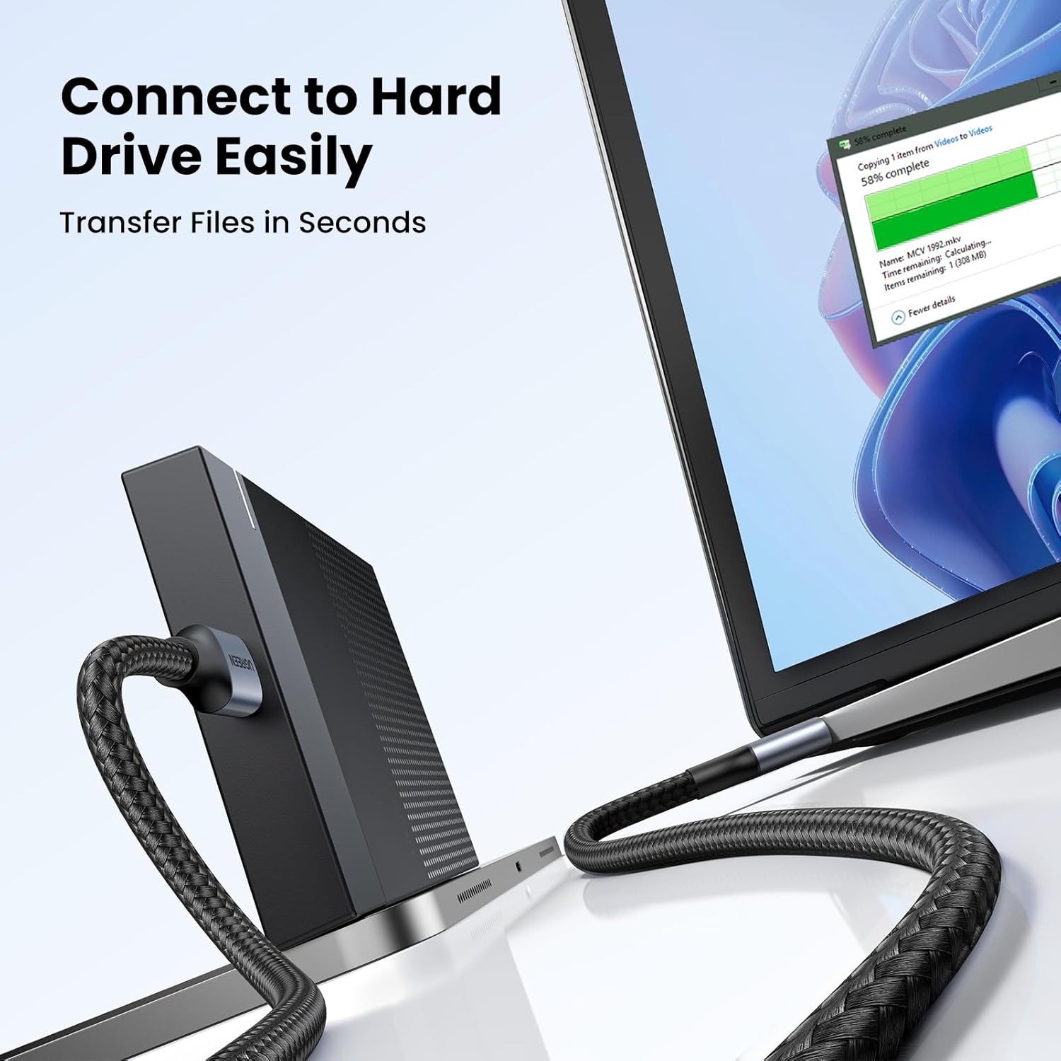 UGREEN USB 3.0 A to A Cable 1M – 5Gbps Braided High-Speed.
