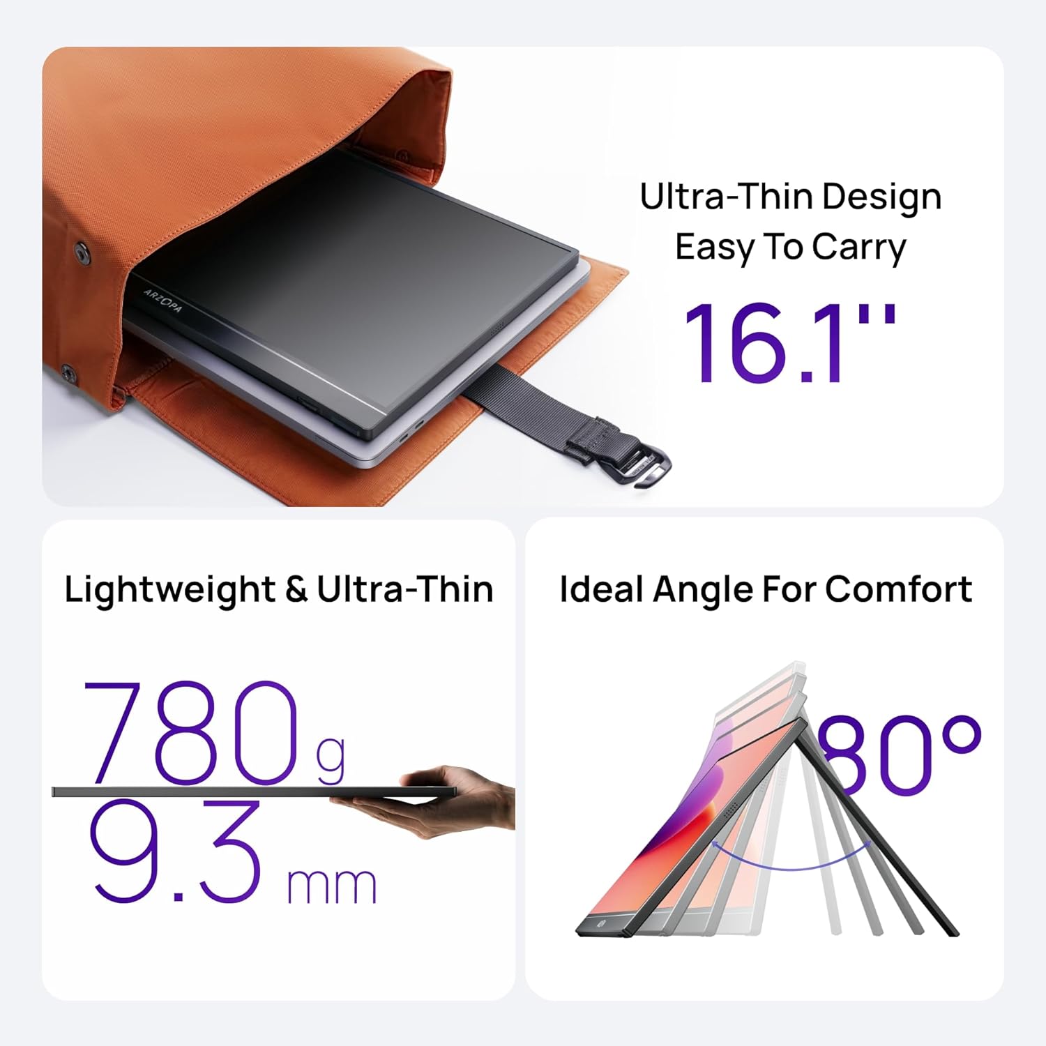 Arzopa Z1C | 16.1" FHD 100%sRGB Best Portable Display Screen