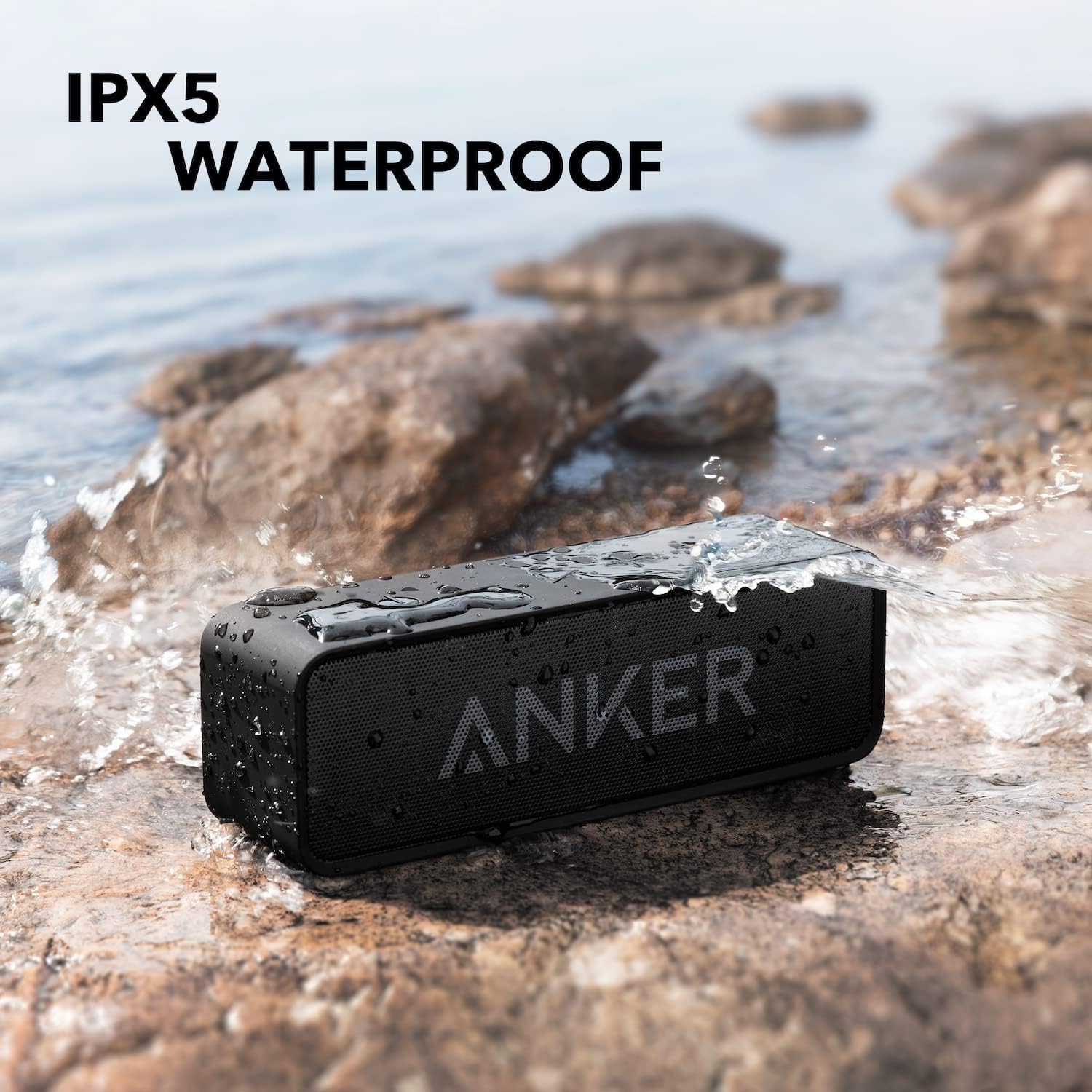 Anker Soundcore Bluetooth Speaker with IPX5 & 24 Hour Playtime - Black