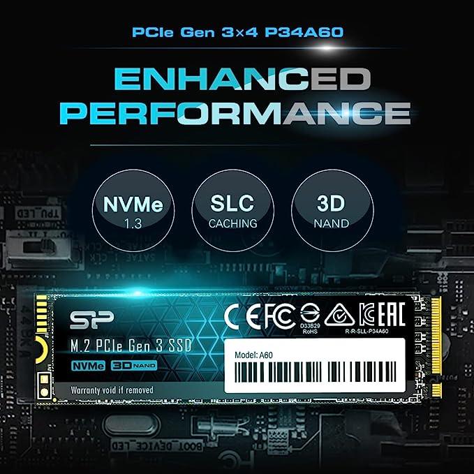 Silicon Power M.2 NVME A60 256GB High Speed Storage