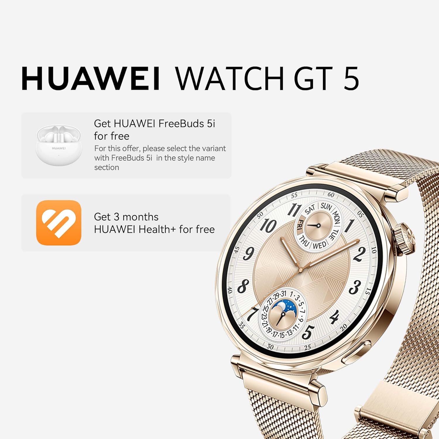 Huawei Watch GT 5 41mm - Slim Design Advanced Health Tracking