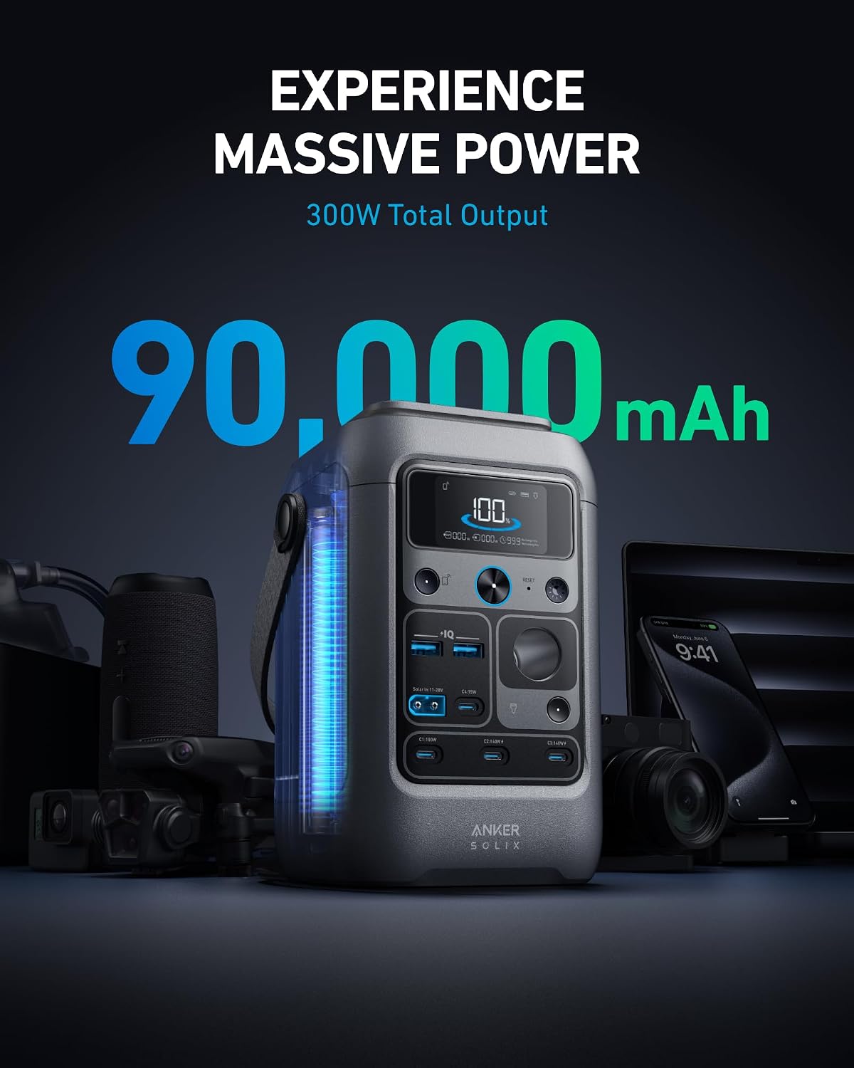 Anker SOLIX C300 DC Portable Power Station 288Wh 300W