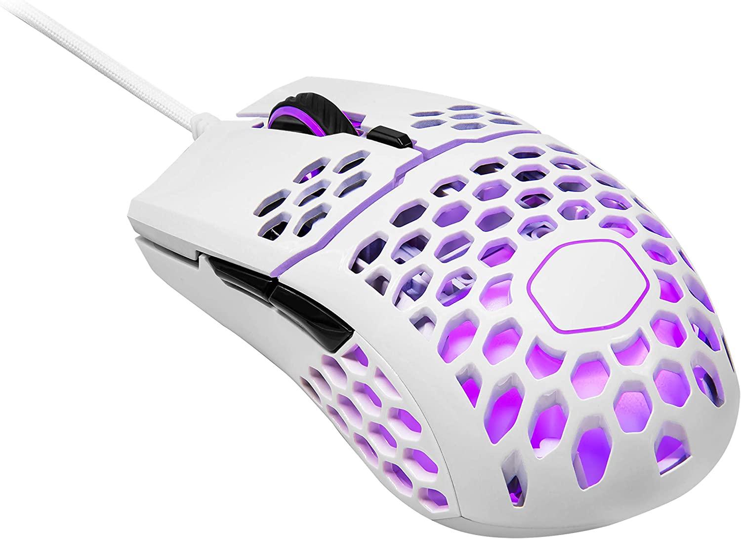 Cooler Master MM711 Matte White RGB 60G with Lightweight 16,000 DPI Gaming Mouse