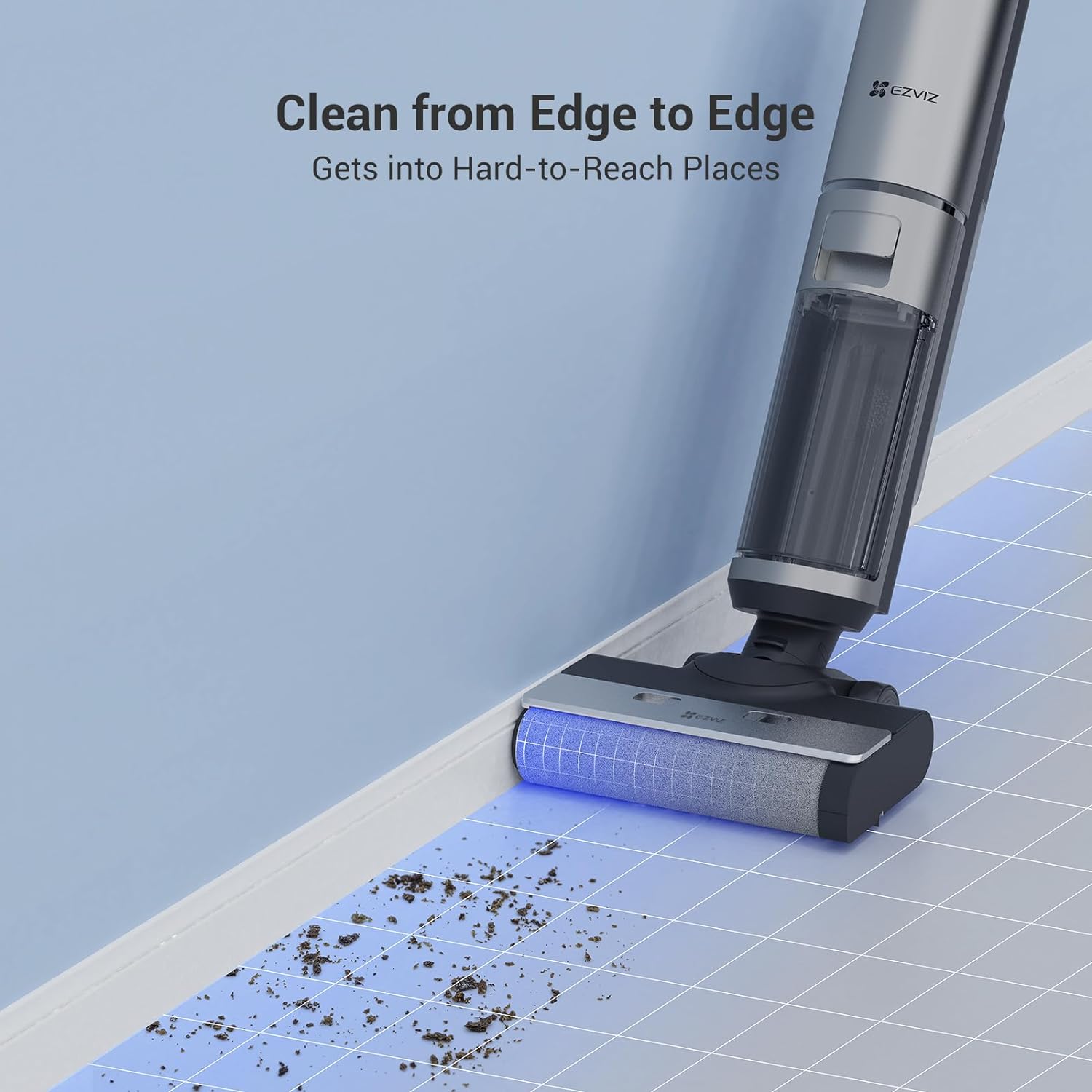 EZVIZ Cordless Wet-Dry Stick Vacuum Cleaner Sweep & Mop Self-Cleaning & Air-Dry