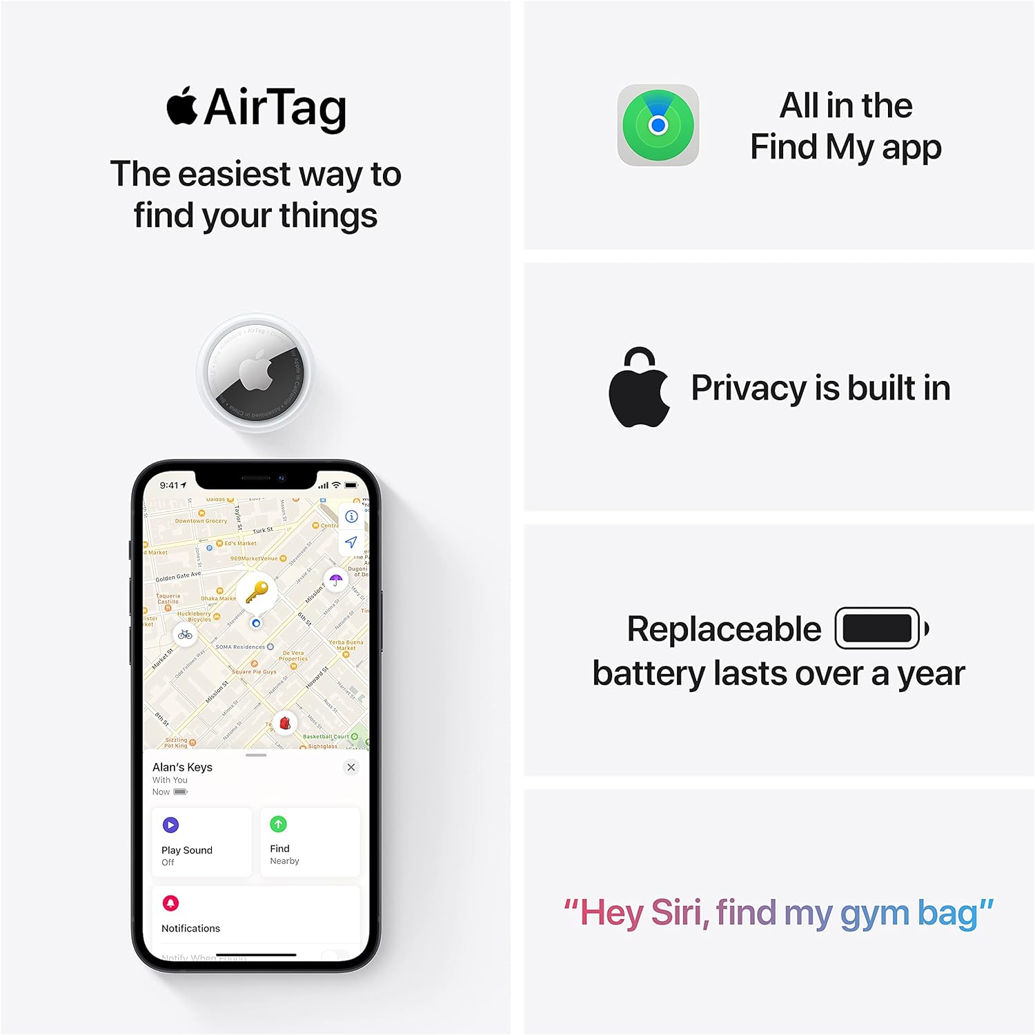 Apple AirTag Tracking Device with Find My - 4 Pack