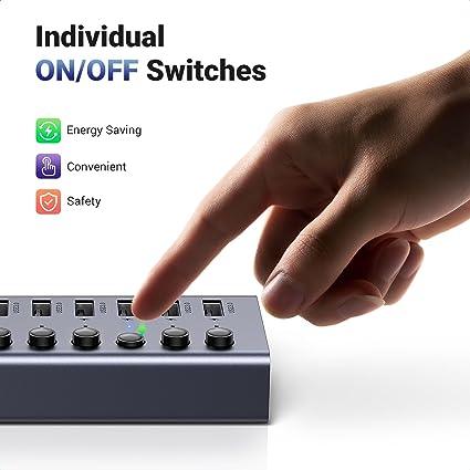 UGREEN USB-C to 7-Port USB-A 3.0 Hub DC 12V