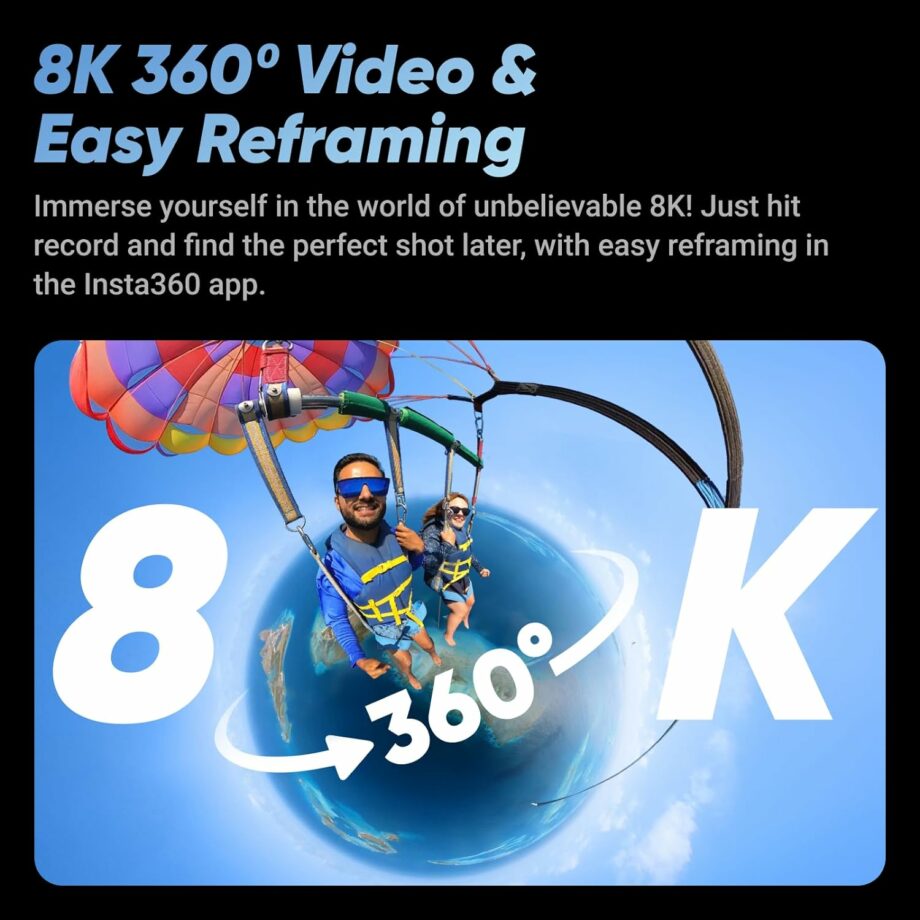 Insta360 X4 8K كاميرا مقاومة للماء بزاوية 360 درجة - فائقة الدقة