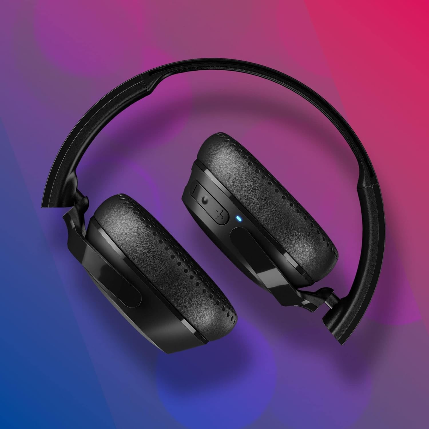 سماعات رأس Skullcandy Riff 2 اللاسلكية فوق الأذن: بطارية تدوم 34 ساعة، ميكروفون - أسود
