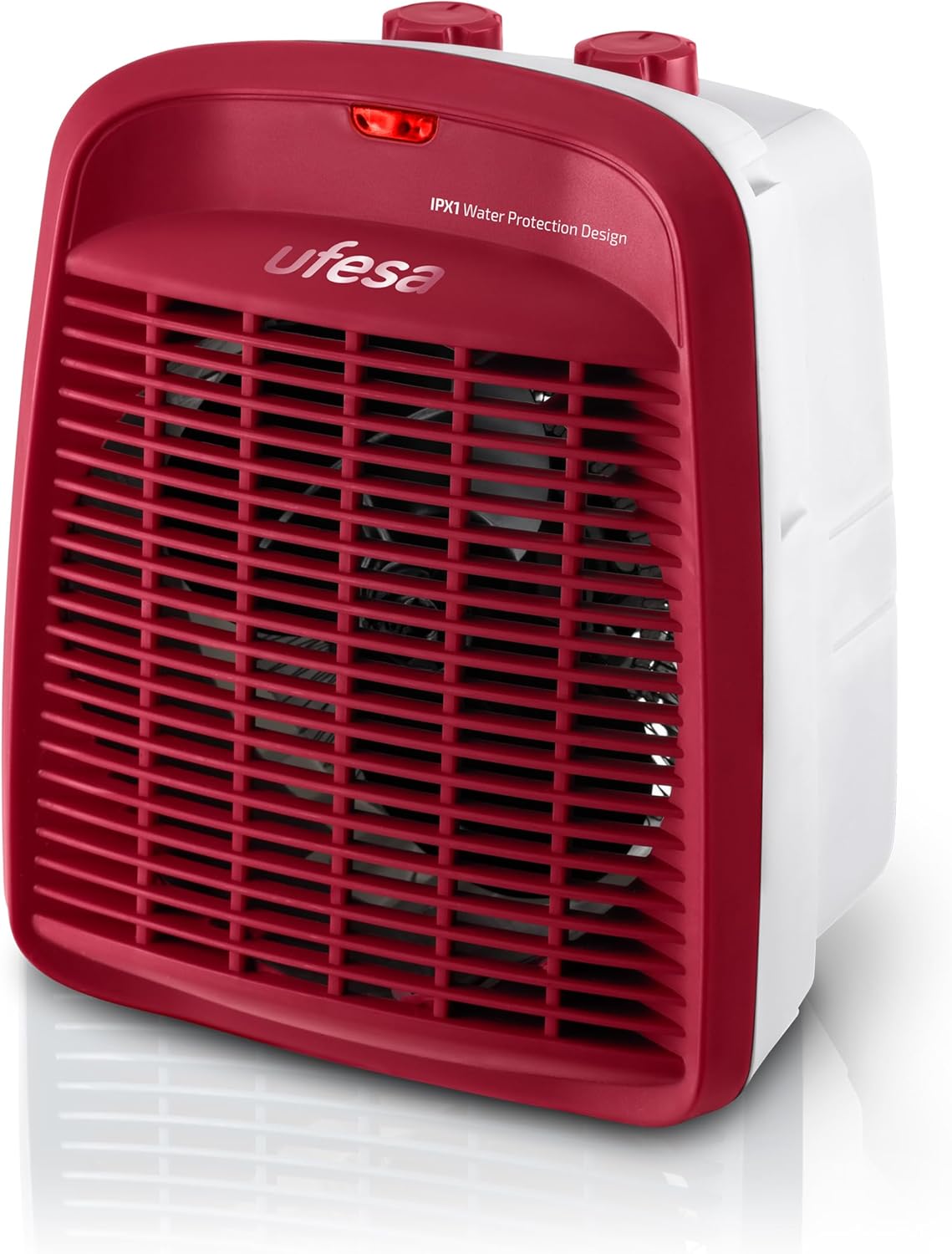 Ufesa Persei Red Electric Heater - 2000W Portable Heater for Small Spaces