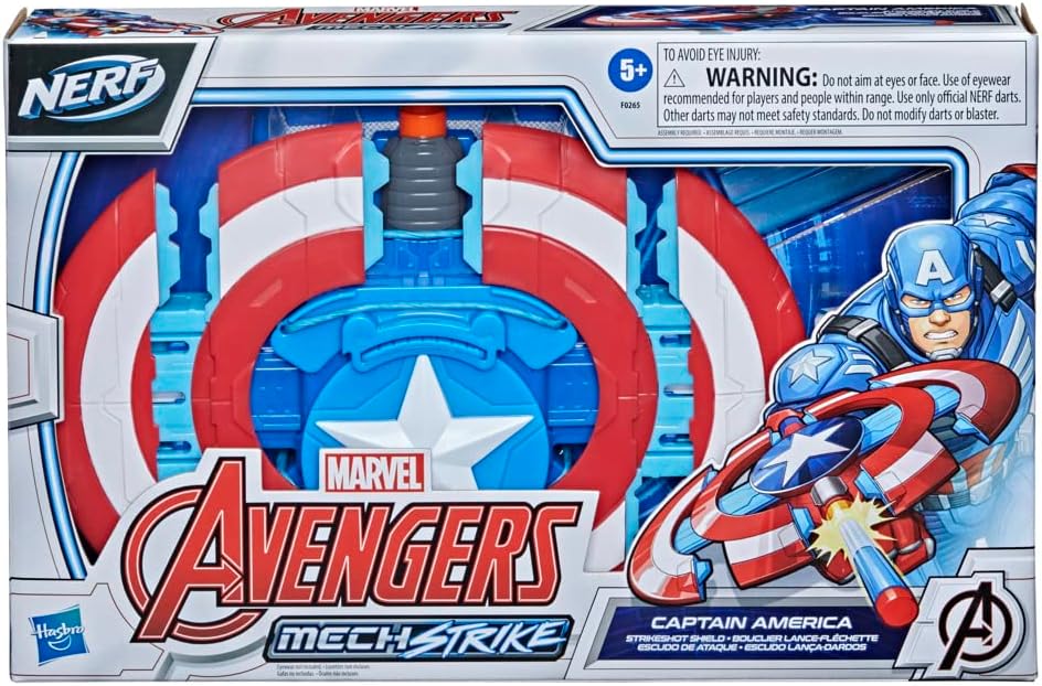 Hasbro Captain America Mech Strike Shield with 3 NERF Darts