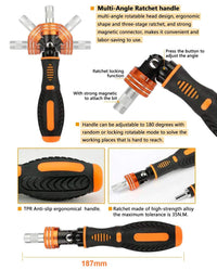 Jakemy multitool household ratchet screwdriver set
