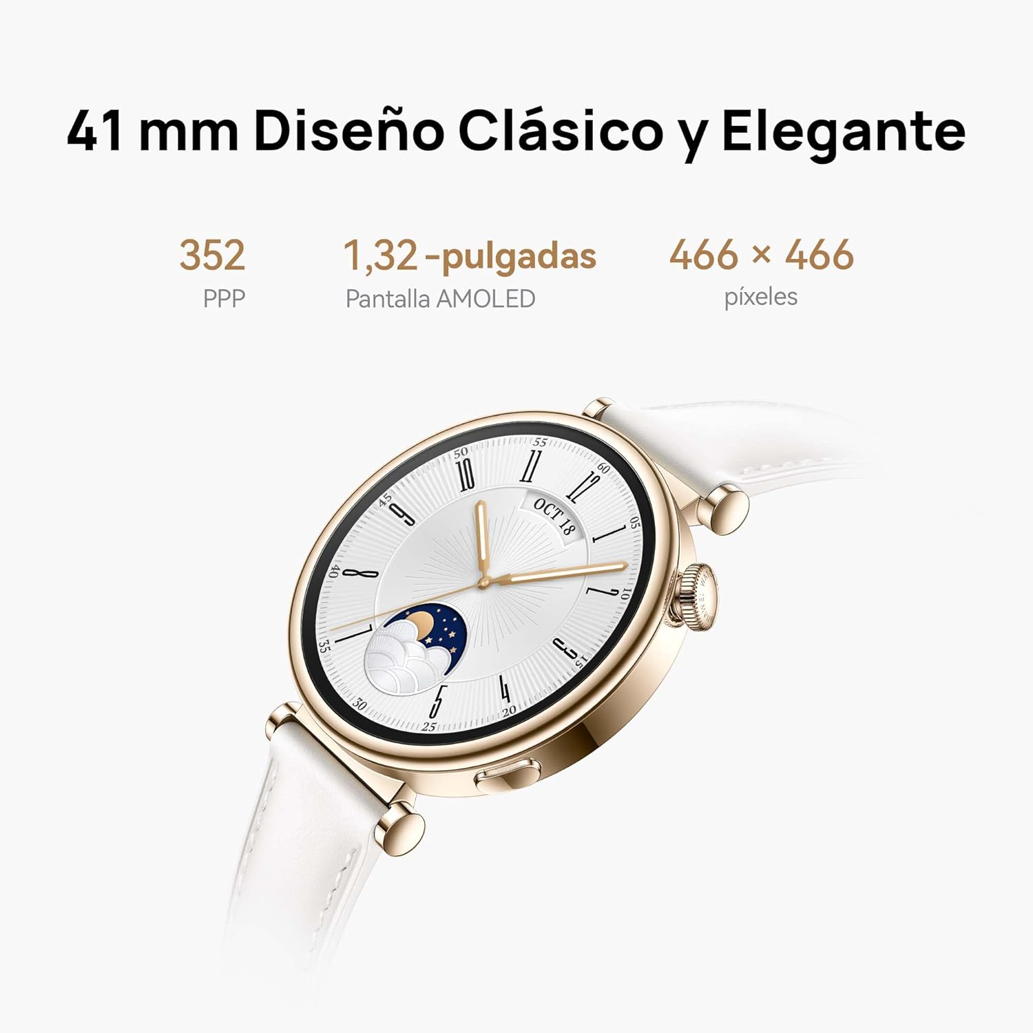 HUAWEI Watch GT4 41mm Elegant White Leather Strap