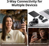 DJI Mic 3 (2 TX + 1 RX + Charging Case) Wireless Microphone with Adaptive Gain Control