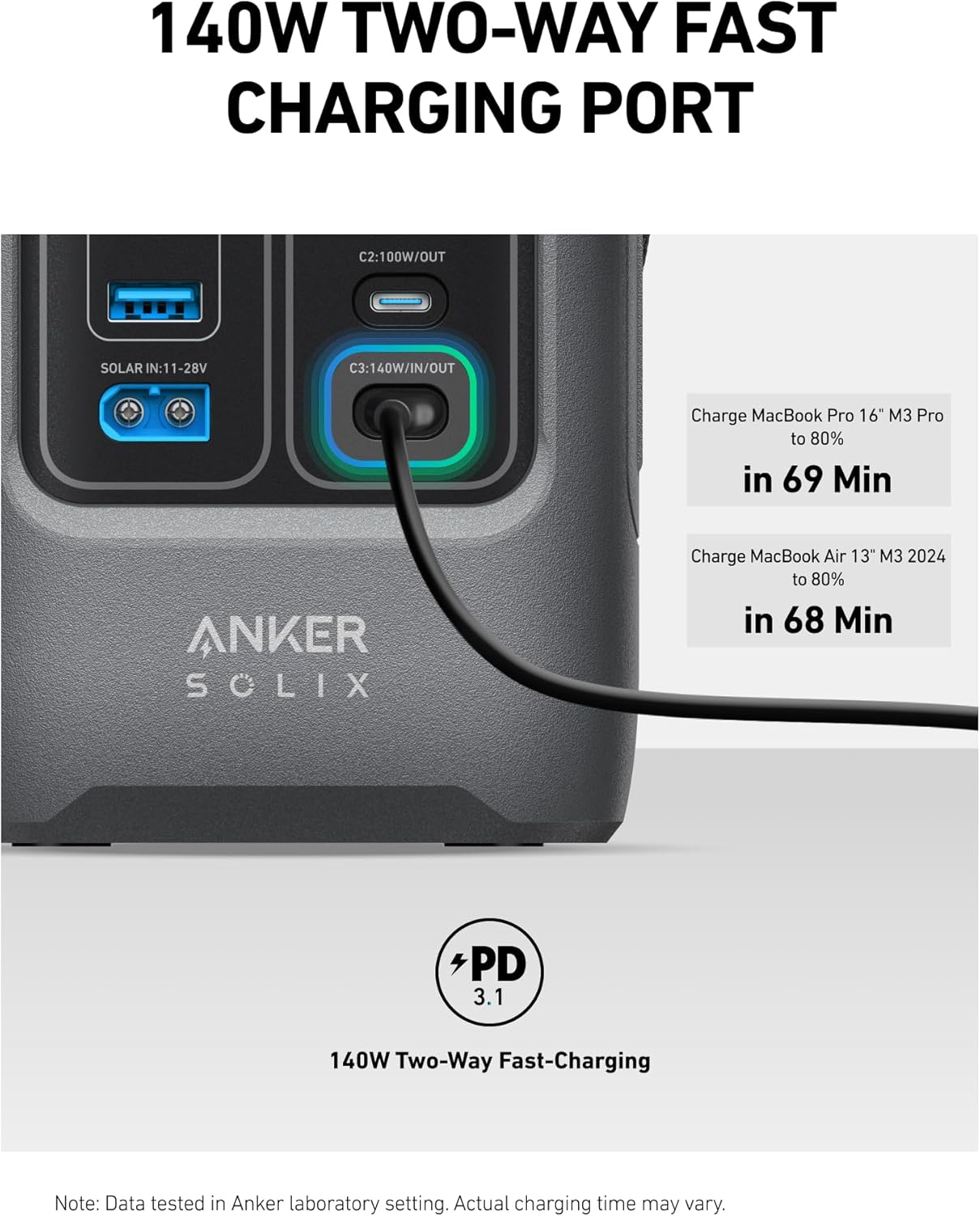 Anker SOLIX C200 DC Power Bank – 200W Portable Power Station