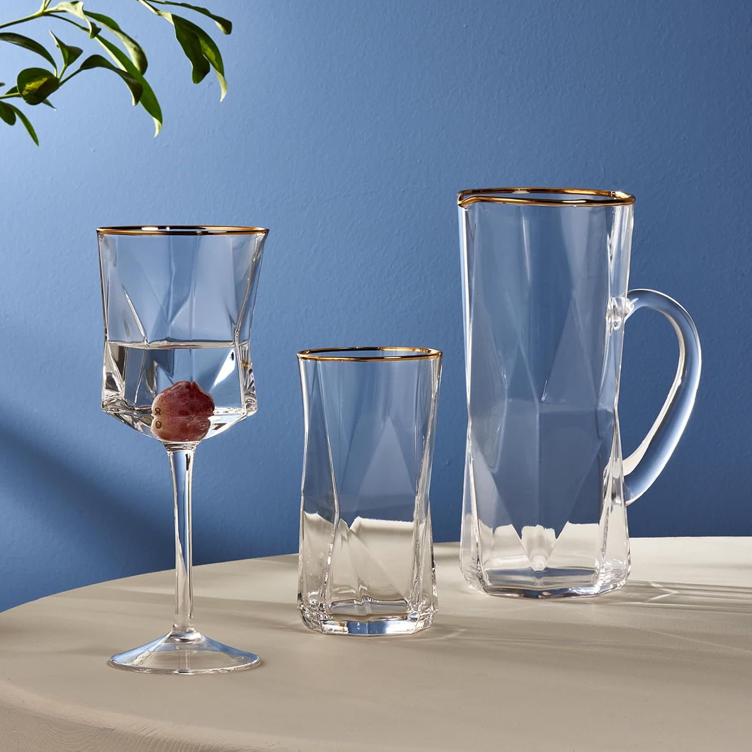 KARACA PARLA 25-Piece Gold Glass Set for 12 – Elegant Touch