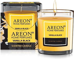 areon Premium Collection Scented Candle in Glass Burn Time up to 25 Hours Vanilla Black