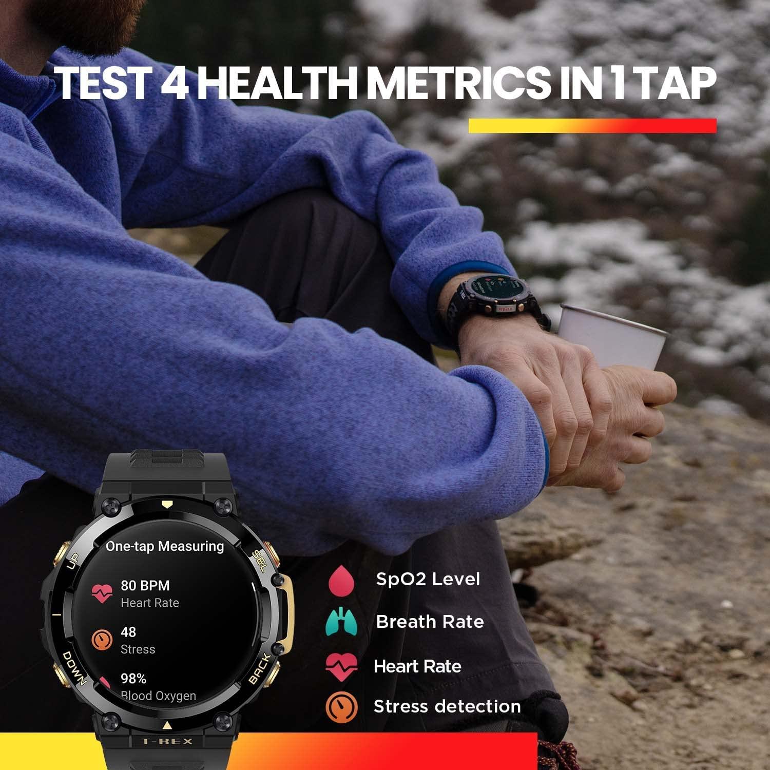 Amazfit T-Rex 2 Smart Watch - Dual-Band & 6 Satellite Positioning, 24-Day Battery Life