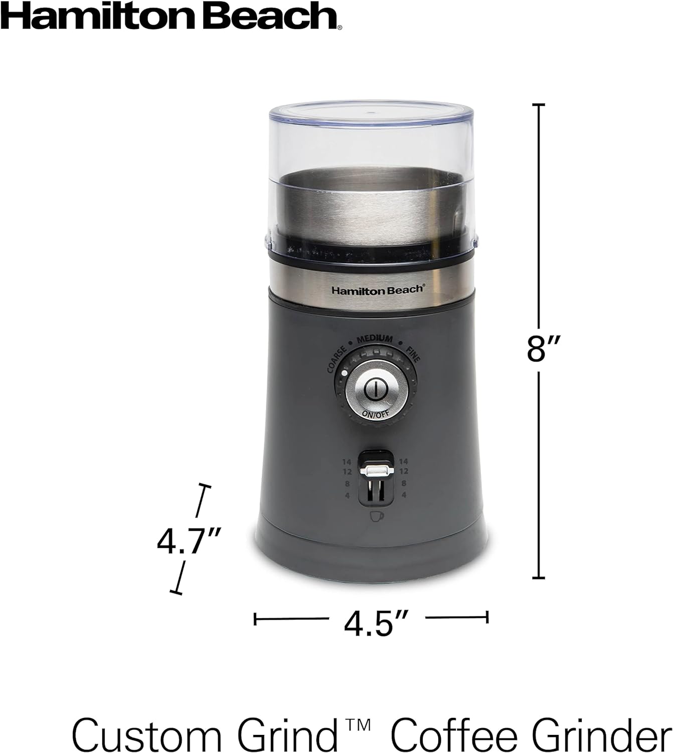 Hamilton Beach Custom Grind Coffee Grinder / Stainless Steel Blades - Black