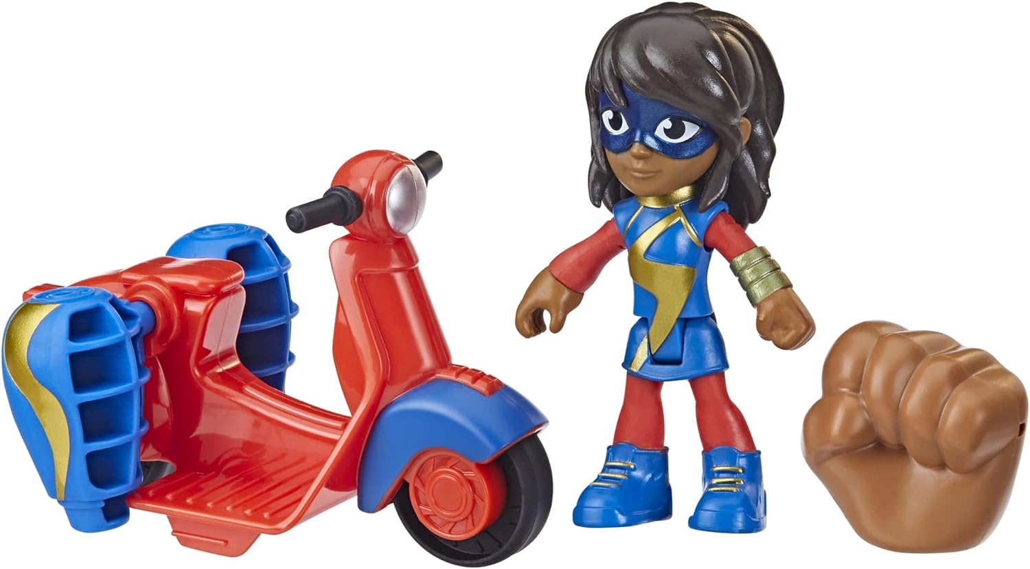 Hasbro Spidey Amazing Friends, Vehicle and Figure Ms. Marvel Embiggen Bike