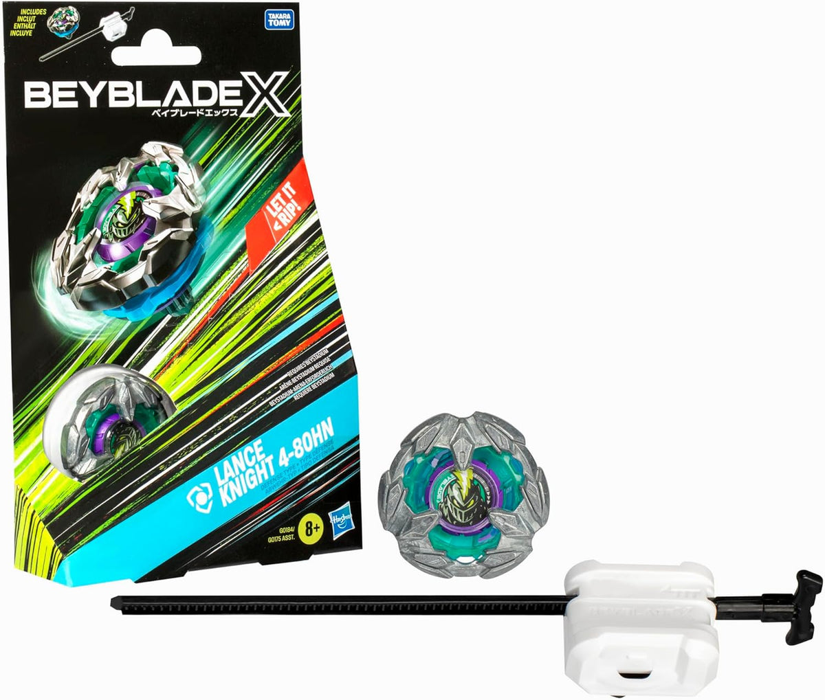 مجموعة Beyblade X – Lance Knight 4-80HN مع سبينر ومطلق
