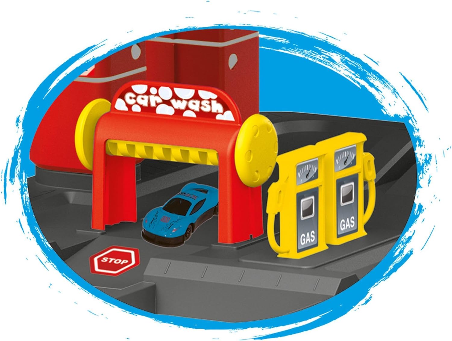 DOLU 3-Level Car Garage Playset with Lift & 2 Diecast Cars