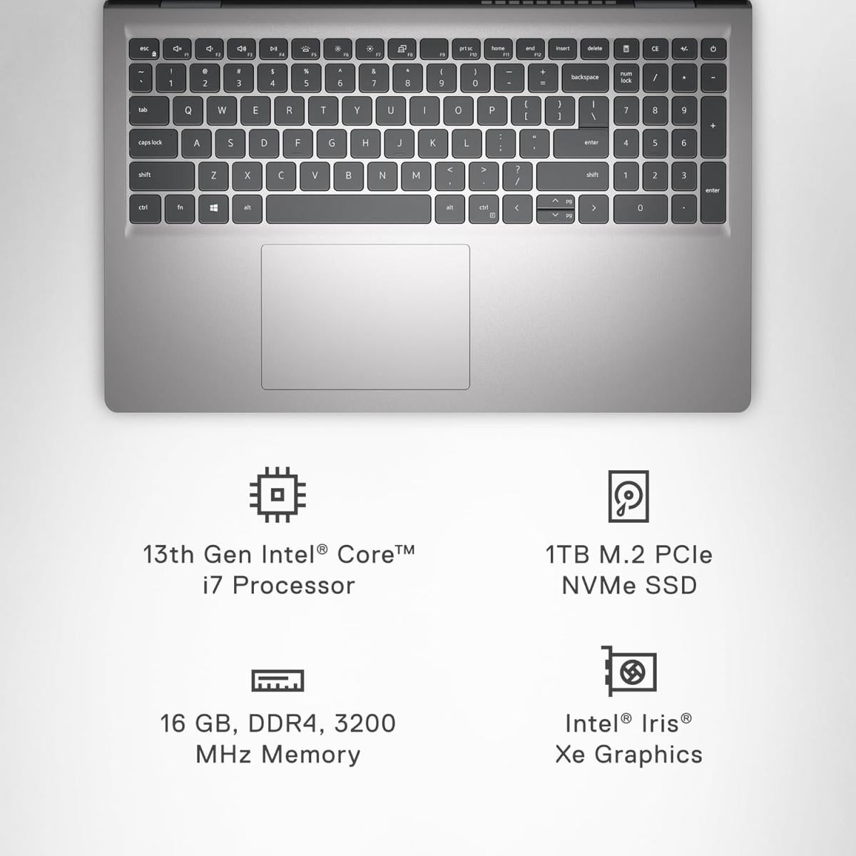 Dell Inspiron 15 3530 Business Laptop - 15.6" FHD 120Hz, 13th Gen Intel Core i7-1355U, 16GB DDR4, 1TB SSD - Platinum Silver