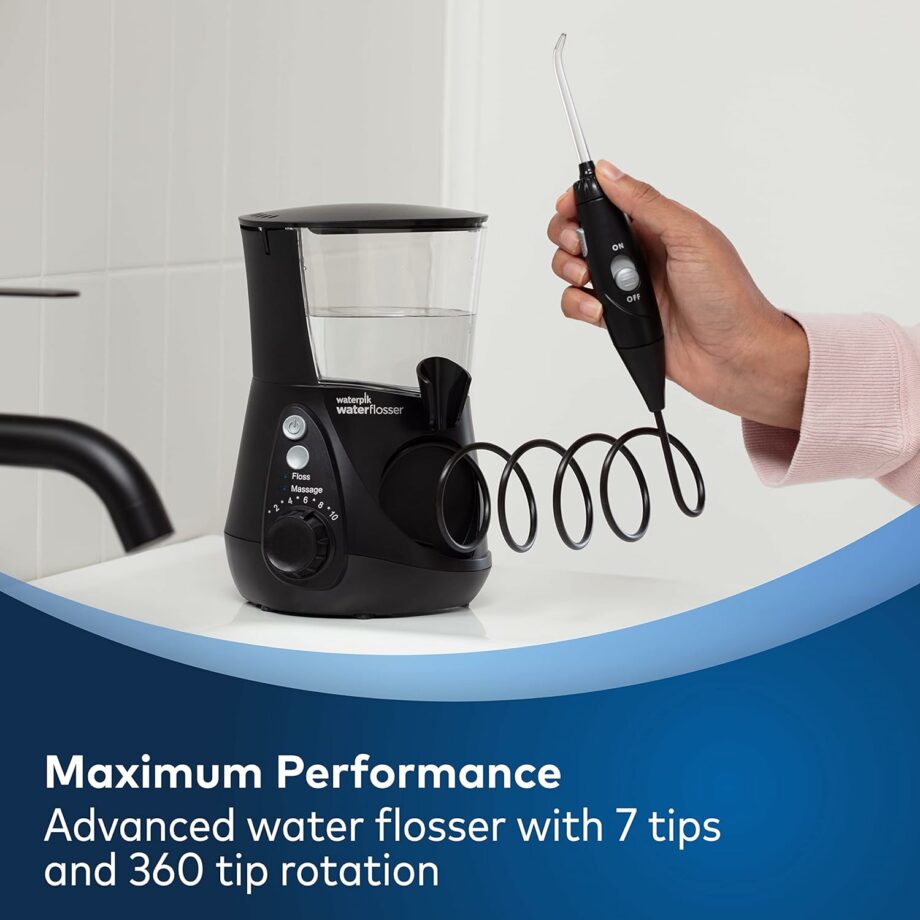 Waterpik Ultra Professional Water Flosser with 7 Tips and Advanced Pressure Control System – Black