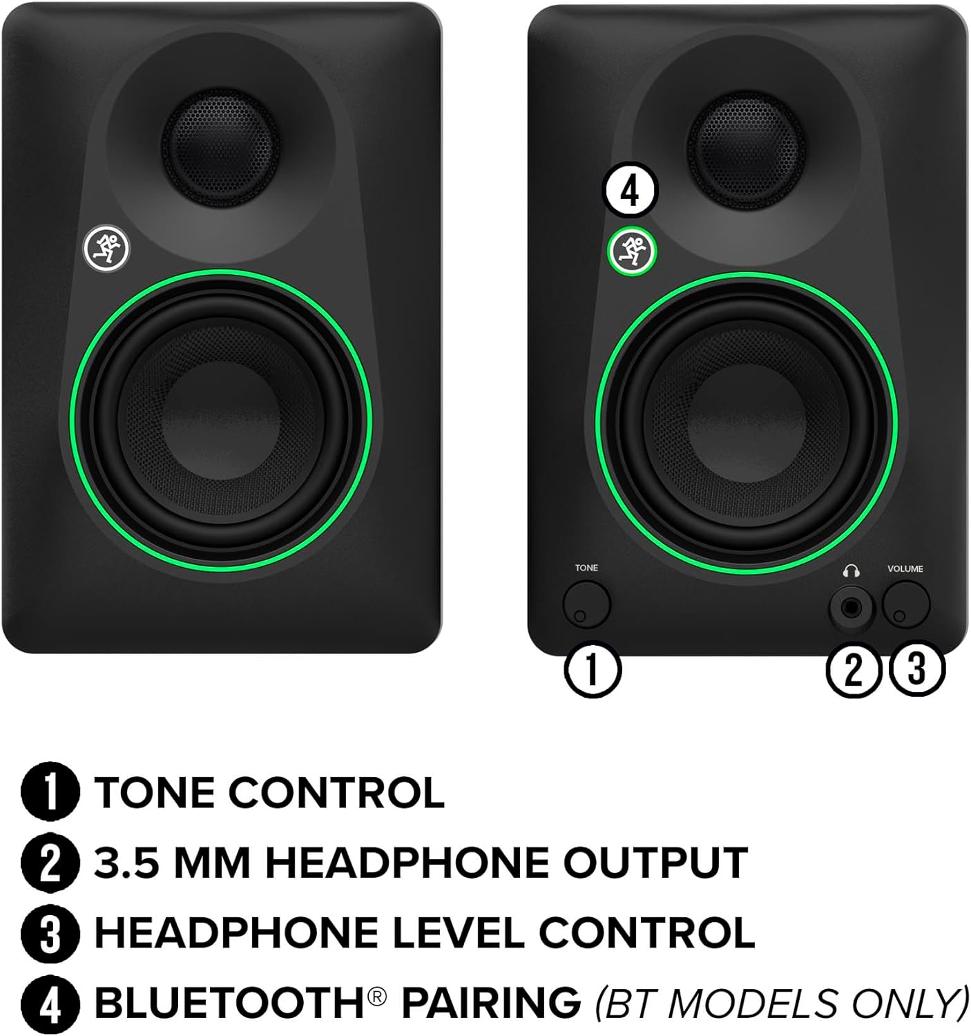 Mackie CR5BT 5.25" Studio Monitors with Bluetooth & Tone Control