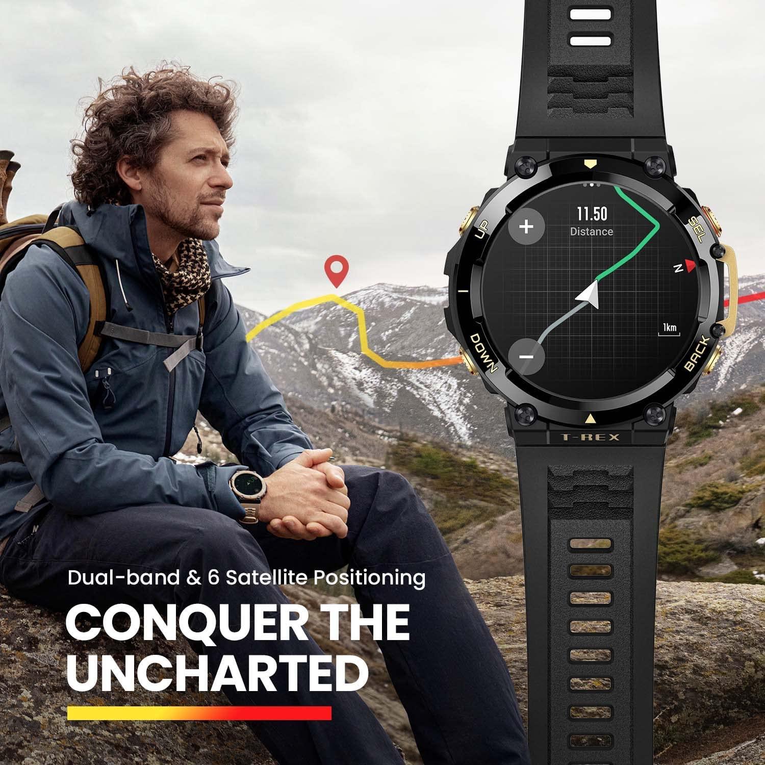 Amazfit T-Rex 2 Smart Watch - Dual-Band & 6 Satellite Positioning, 24-Day Battery Life