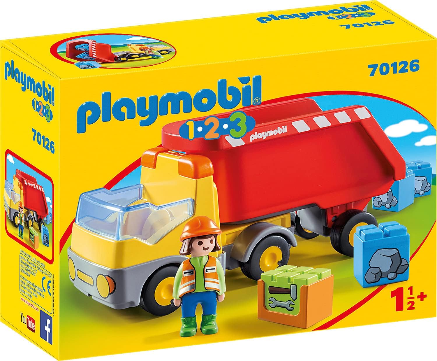 Playmobil 1.2.3 Dump Truck - Safe & Fun for Toddlers