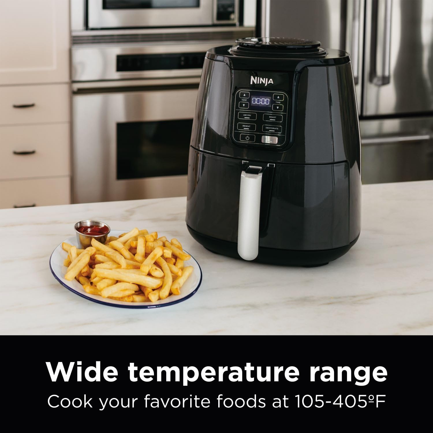 Ninja Air Fryer 4L roasts reheats dehydrates for quick - Grey