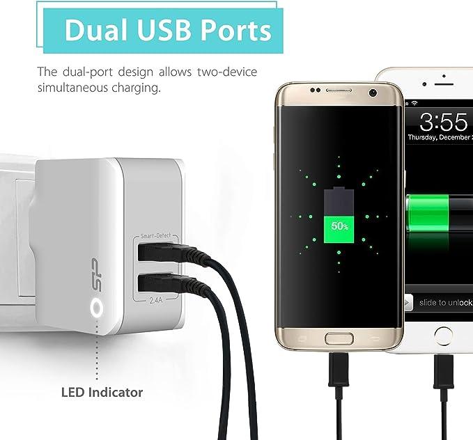 Silicon Power Wall Charger WC102P Dual Fast USB Charging - White