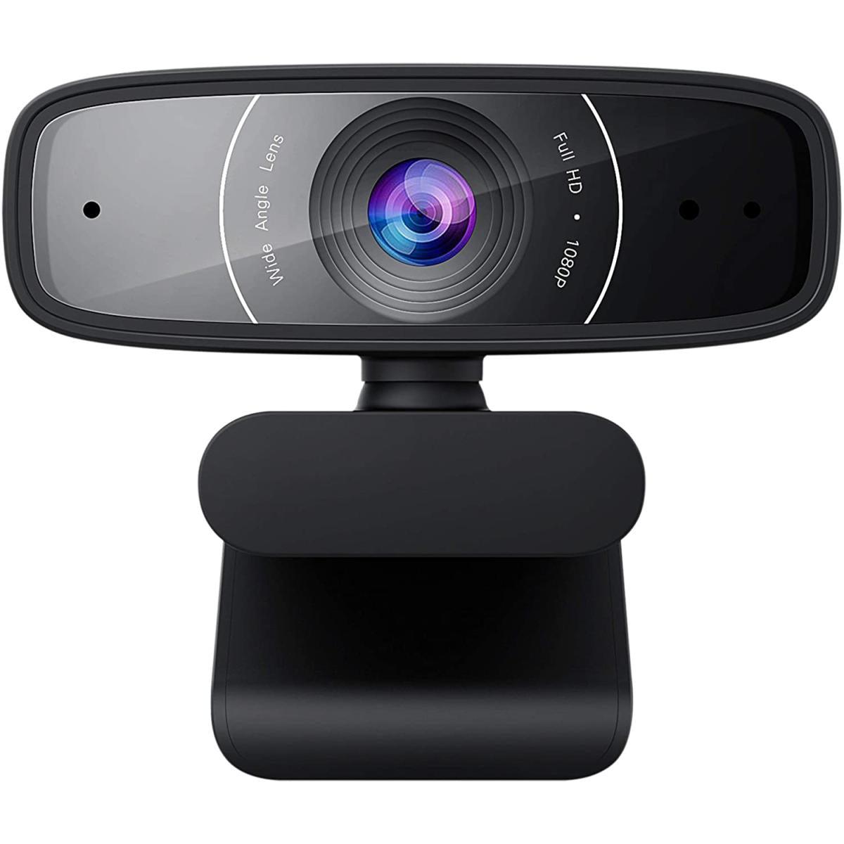 ASUS Webcam C3 1080p HD USB Camera - Beamforming Microphone, Tilt-Adjustable, 360 Degree Rotation, Wide Field of View, Compatible with Skype, Microsoft Teams and Zoom