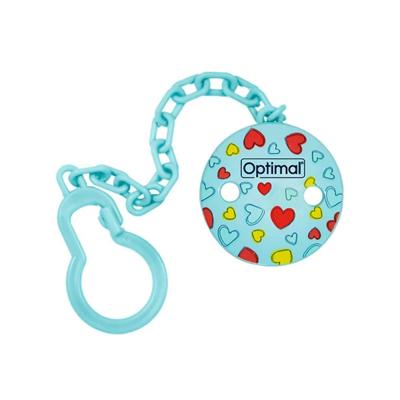 Optimal Baby Pacifier Holder Clip – Blue Hearts Design