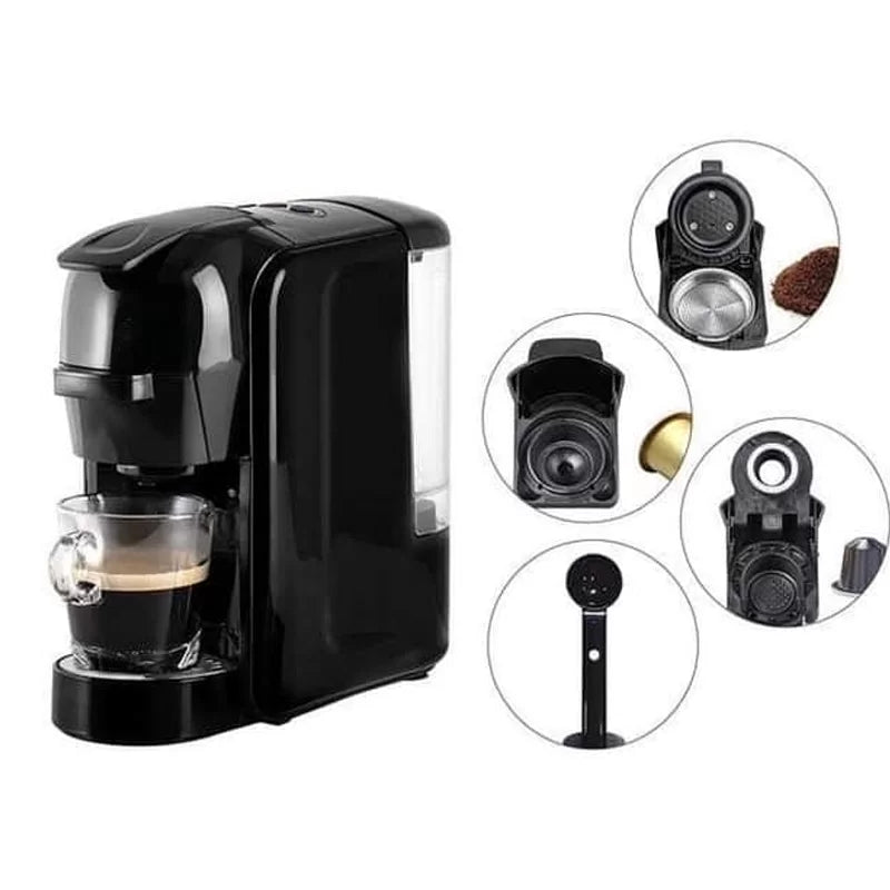 B NATIONAL Multi-functional 7 in 1 Coffee Maker Compatible with Capsules and Cold Protection Technology