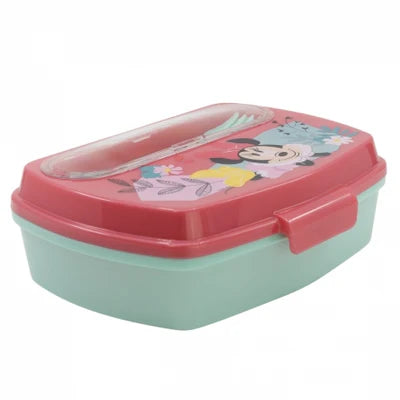 STOR Funny Sandwich Box with Cutlery - Minnie Mouse