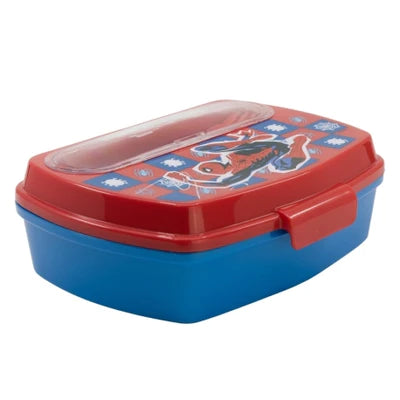 STOR FUNNY SANDWICH BOX WITH CUTLERY SPIDERMAN ARACHNID GRID