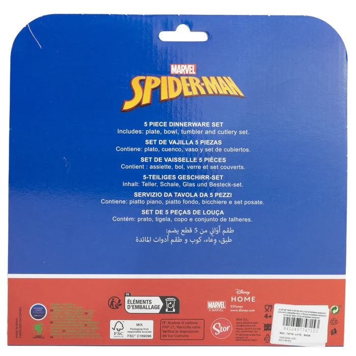 Stor 5 Pcs Spiderman Cutlery Set - Fun & Safe for Kids