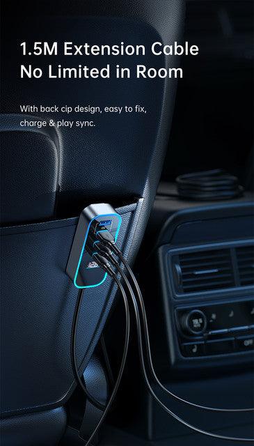 Mcdodo 107W Five Ports Digital Display Car Charger -Metallic gray