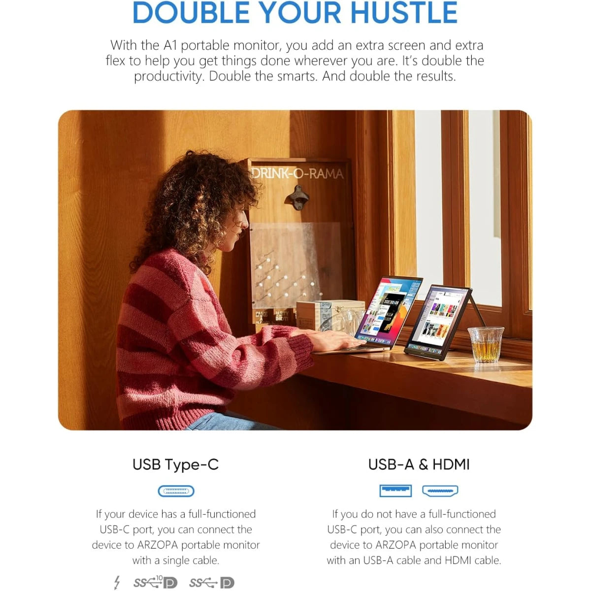 Arzopa A1T Portable Touch Monitor – Power Your Productivity Anywhere!