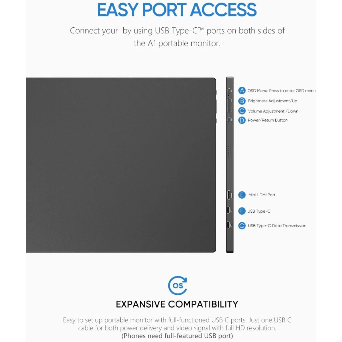 Arzopa A1T Portable Touch Monitor – Power Your Productivity Anywhere!