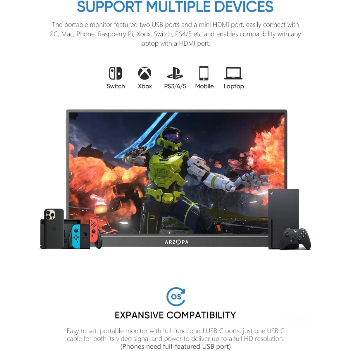 Arzopa A1T Portable Touch Monitor – Power Your Productivity Anywhere!