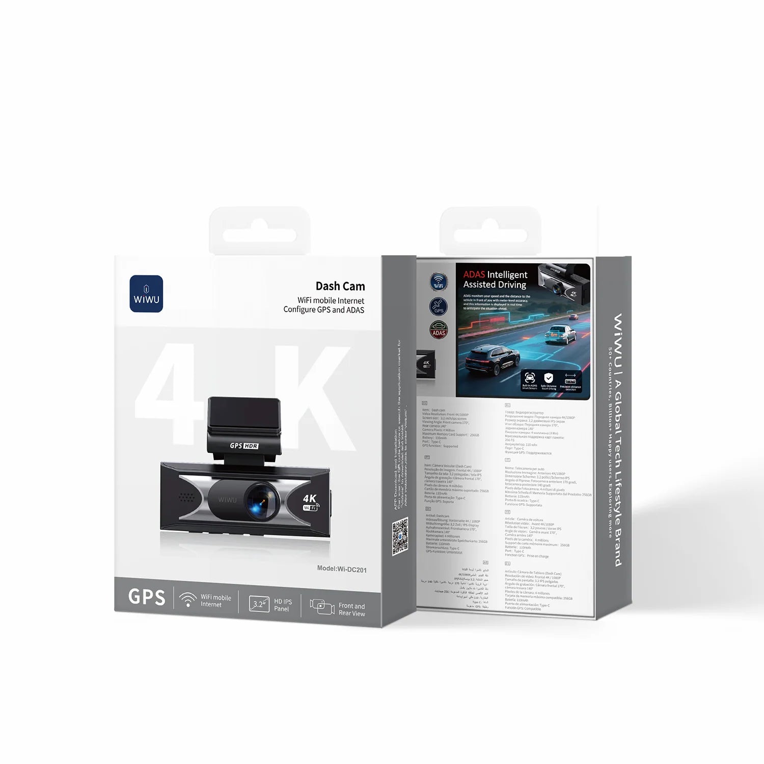 WiWU Wi-DC201 Dash Cam 4K WiFi – GPS, ADAS & Parking Monitor