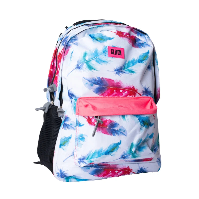 Glitch Fantasy Collection Feathers Backpack – White