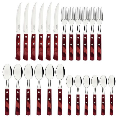 Tramontina Polywood 24-Piece Cutlery Set