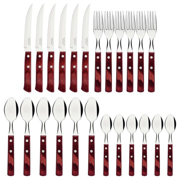 Tramontina Polywood 24-Piece Cutlery Set