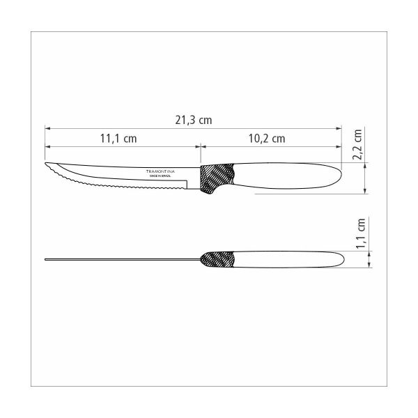 Tramontina Ipanema 3-Piece 21cm Steak Knife Set – Black