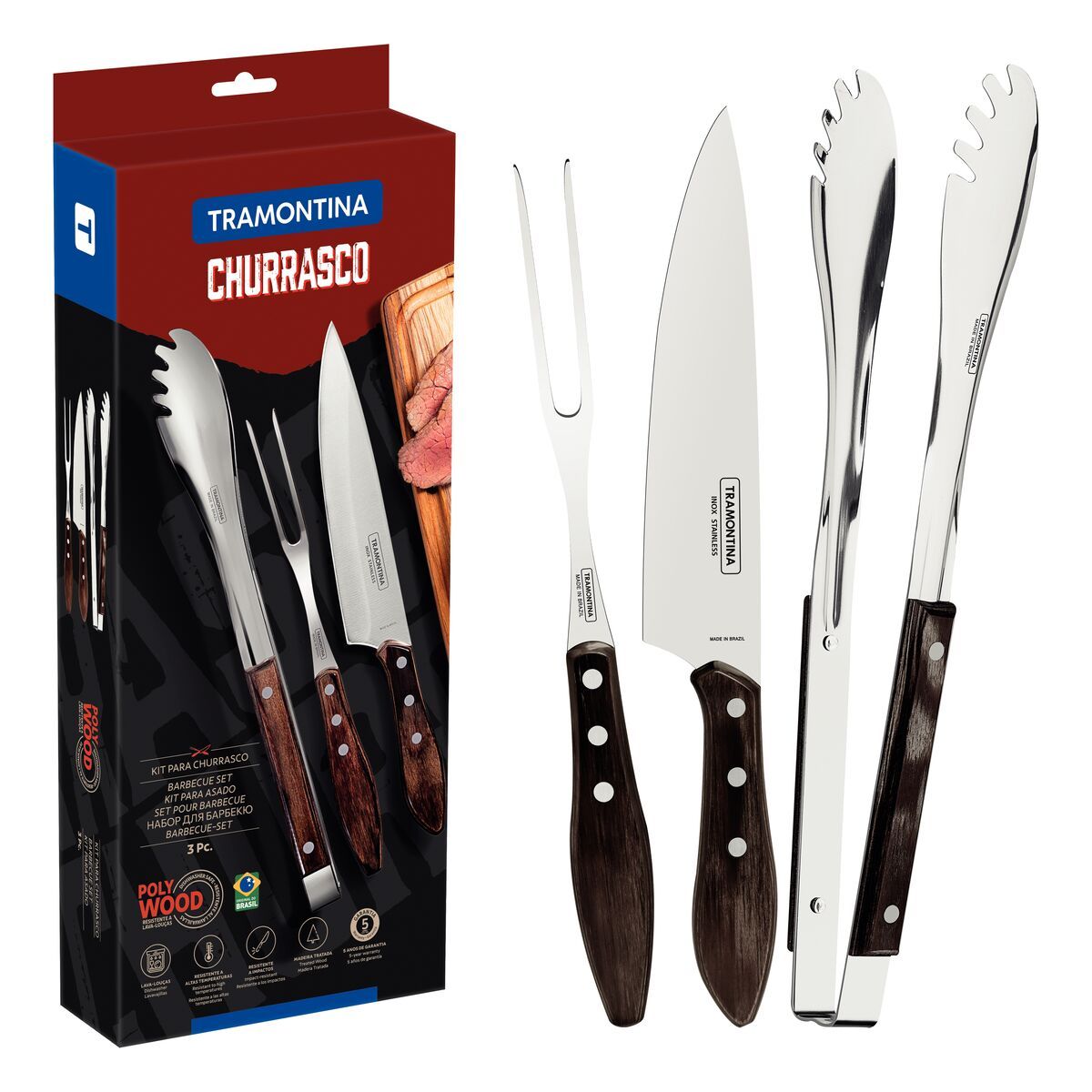 Tramontina Churrasco Polywood BBQ Tool Set
